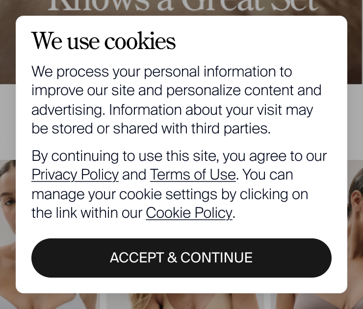 Cookie consent modal design