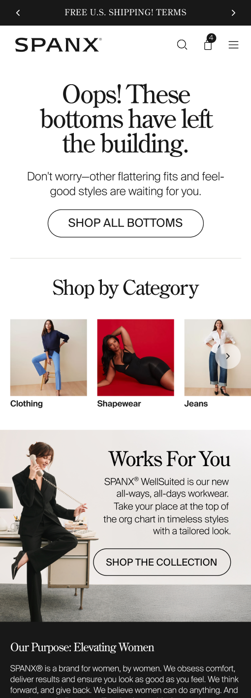 Bottoms 404 page